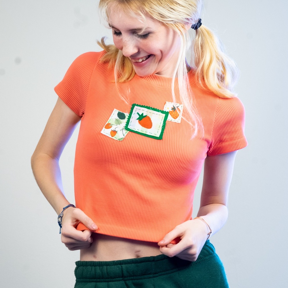 Strawberry Patchwork Baby Tee! - image 2